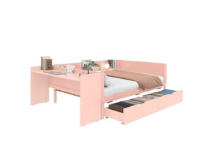 Lit combiné 140x200 cm MODENUIT coloris rose