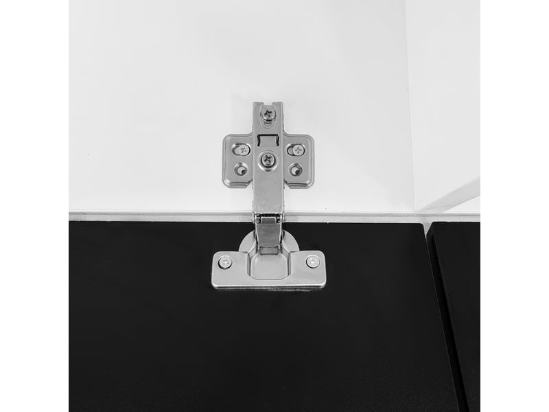  Meuble tv noir et blanc 180 cm – led 16 couleurs, finition brillante, mural ou au sol  - Conforama E