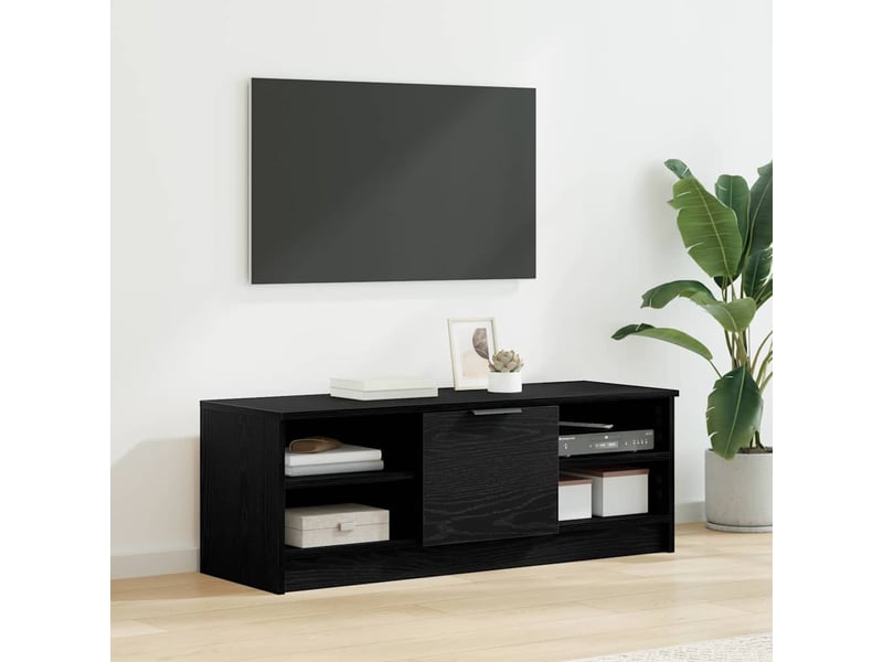  Meuble tv - banc tv - meuble de rangement 102 x 35 x 36,5 cm chêne noir bois d'ingénierie  - Conforama B