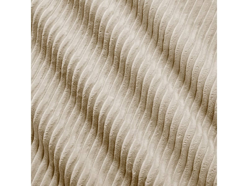  Canapé d'angle modulable beige en velours côtelé, mousse 32d et accoudoirs extra-larges pour salon  - Conforama R