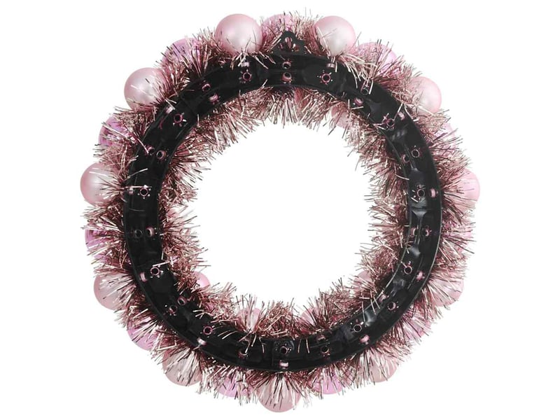 Couronnes de boules de noël 2 pcs rose 33 x 33 x 7 cm  - Conforama E