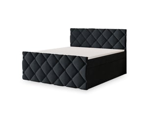 Lit avec rangement 180x200 cm <strong>MASSENO</strong> <strong></strong> coloris noir