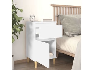 Table de chevet - cabinet de chevet - table de nuit blanc 40x35x70 cm