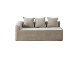 Canapé modulable en tissu chenille gris, design contemporain pour salon, confort moelleux et structure stable.