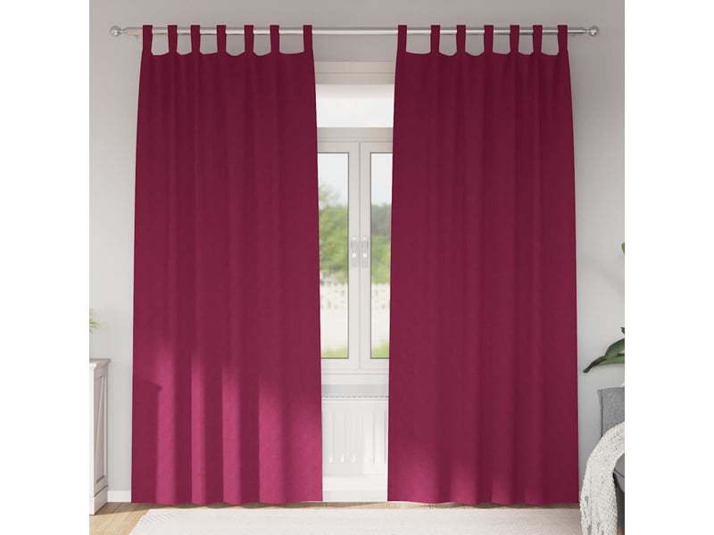  Lot de 2 rideaux occultants, rideaux black-out avec anneaux bordeaux 260 x 140 cm cf44619  - Conforama B