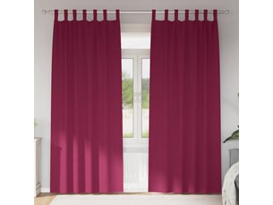 Lot de 2 rideaux occultants, rideaux black-out avec anneaux bordeaux 260 x 140 cm cf44619