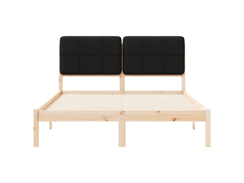  Lit double- lit adulte -  cadre de lit avec tête de lit rembourrée noir 150 x 200 cm  - Conforama D