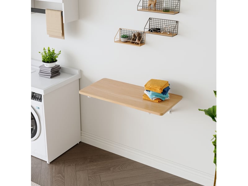 Table pliante murale 80x40x16.5 cm effet bois - Conforama E