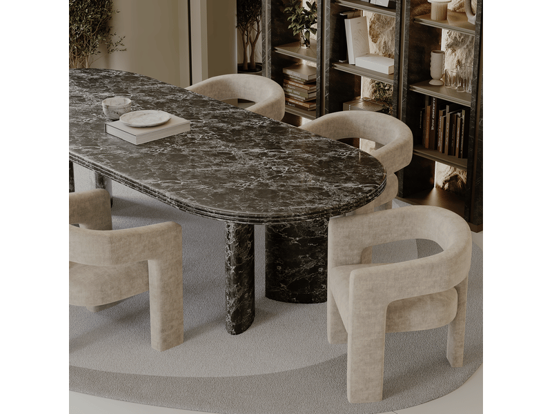  Fauteuil de salle à manger en velours beige mila MILAVLBG - Conforama B