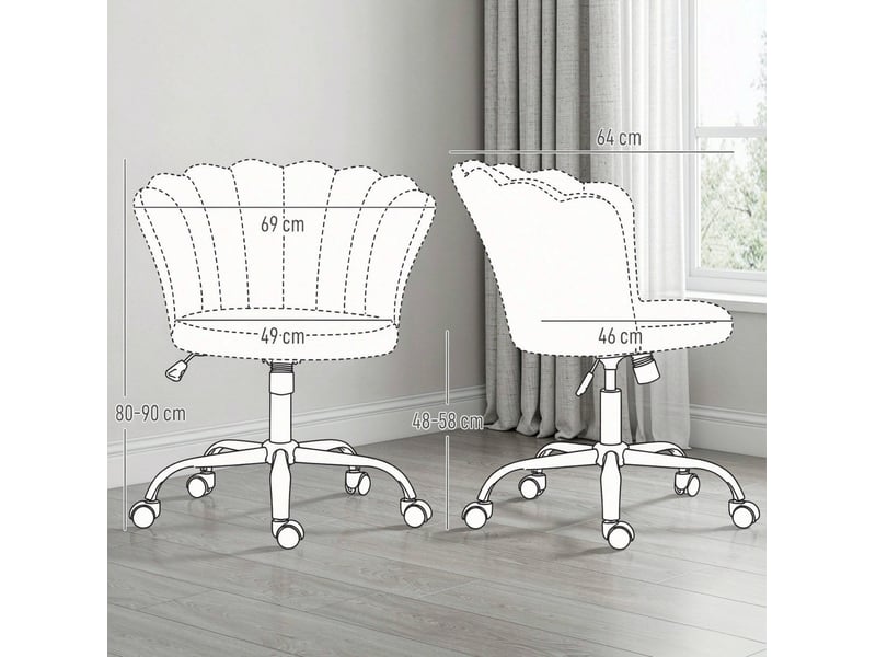  Chaise de bureau 69x64 cm réglable en métal blanche  - Conforama E