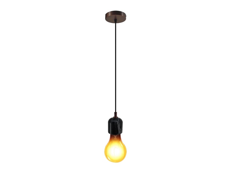  Lampe suspension en marbre sigma iv 36cm noir  - Conforama A