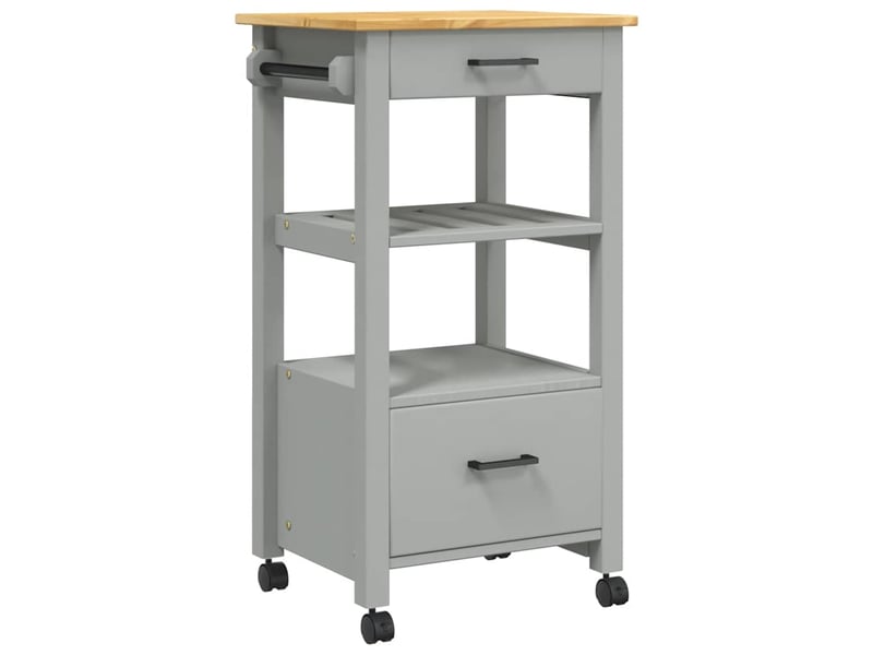  Desserte de cuisine, chariot de rangement monza 48x40x88,5 cm bois massif de pin shl29983  - Conforama A