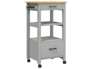 Desserte de cuisine, chariot de rangement monza 48x40x88,5 cm bois massif de pin shl29983