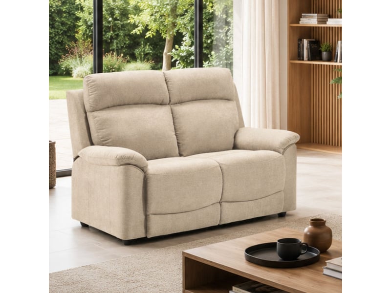  Canapé 2 places fixe tissu waterproof ivoire - briana BRIANA - Conforama B