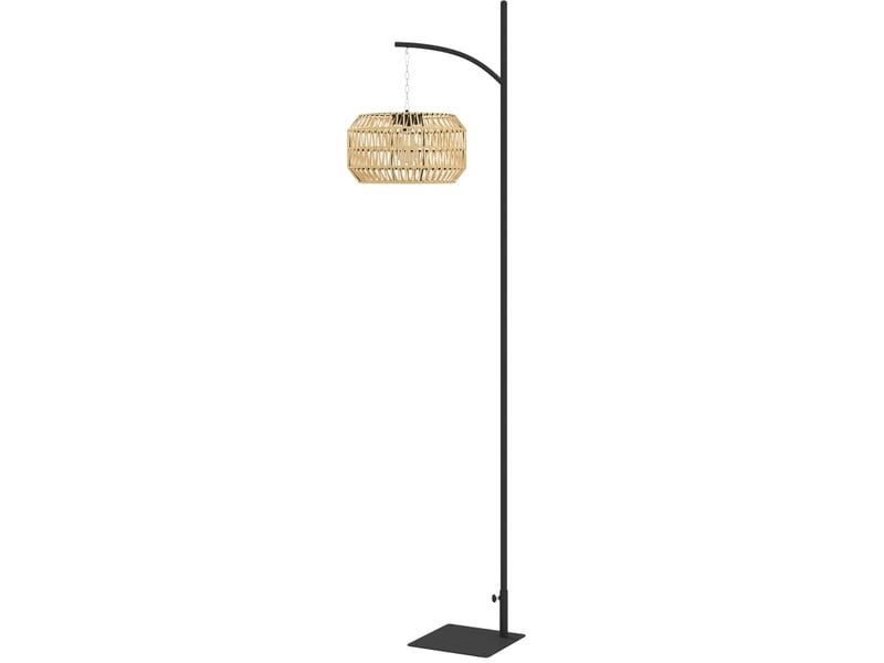  Lampadaire solaire extérieur 44x32x178 cm avec capteur de lumière métal noir et jaune  - Conforama A
