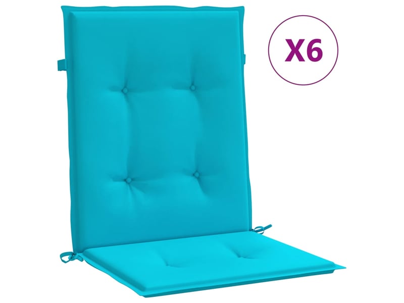  Lot de 6 coussins de dossier,  coussins de dos, tissu oxford turquoise cf59466  - Conforama A