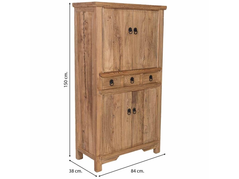  Armoire en bois beige 84x38x150 cm h  - Conforama D