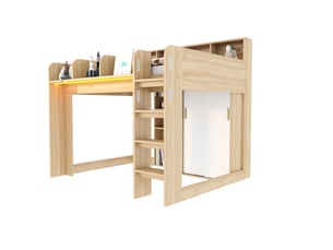 Lit mezzanine 140x200 cm coloris naturel