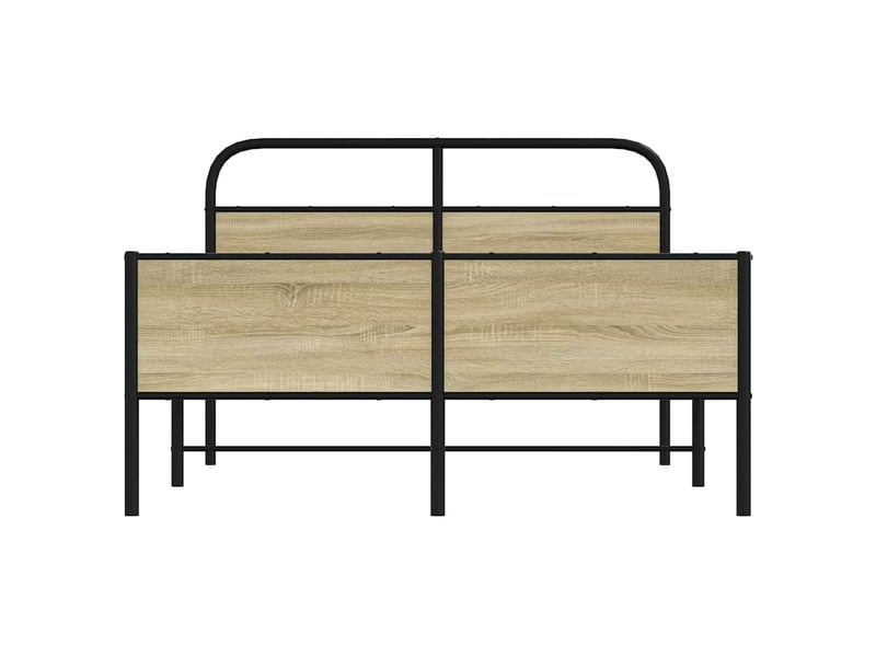  Lit double- lit adulte -  cadre de lit sans matelas 120x190 cm cm chêne sonoma  - Conforama D