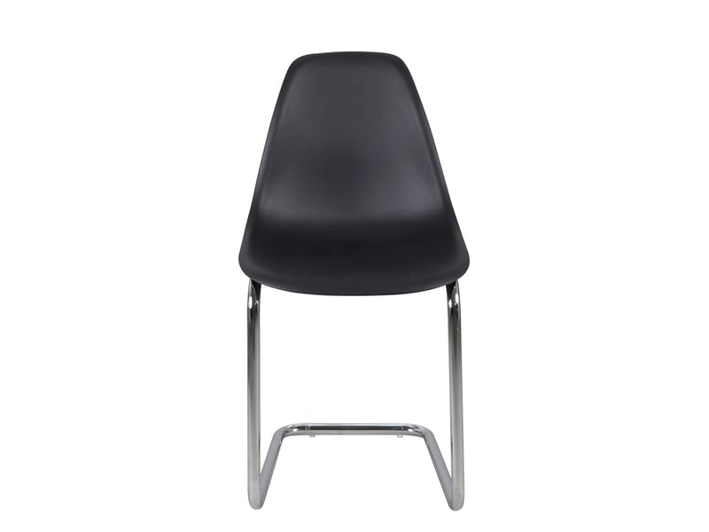  Lot de 2 chaises visiteur meo design vintage noires avec structure chromée  - Conforama B