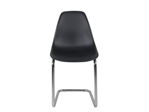 Lot de 2 chaises visiteur meo design vintage noires avec structure chromée