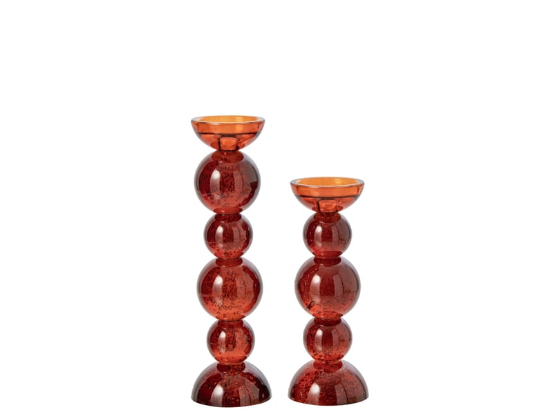  Bougeoir boules en verre dimitri 27cm bronze  - Conforama C