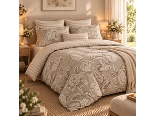Housse de couette 200 x 200 cm 100% coton 57 fils imprimé nora