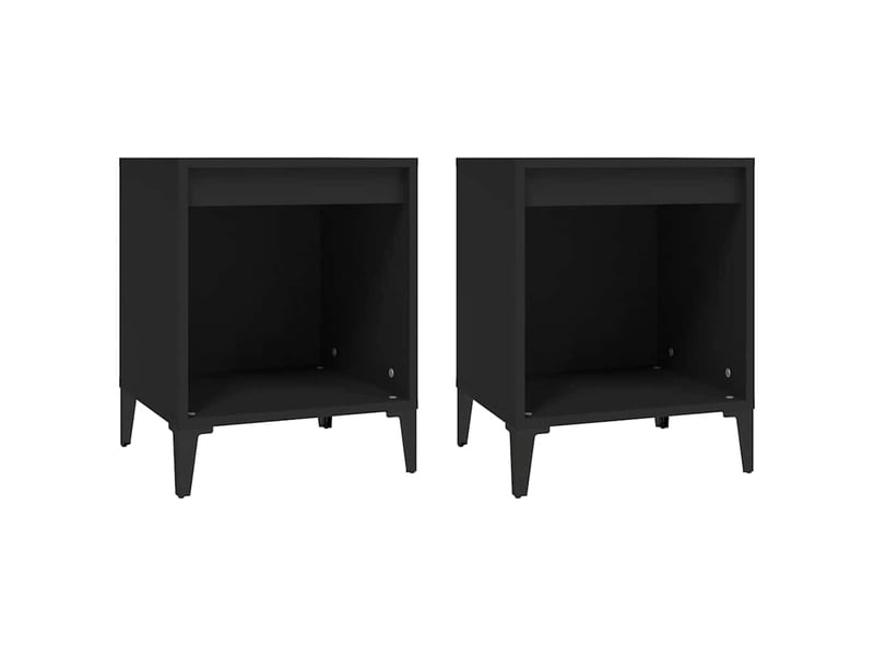  Lot de 2 tables de chevet - cabinet de chevet - table de nuit noir 40x35x50 cm  - Conforama A