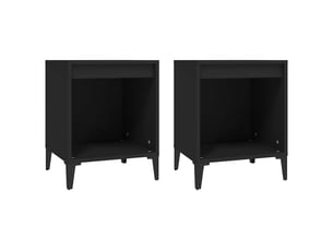 Lot de 2 tables de chevet - cabinet de chevet - table de nuit noir 40x35x50 cm