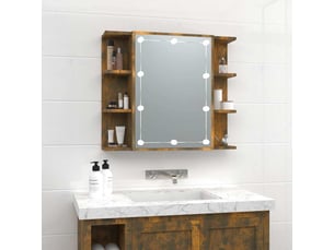 Armoire à miroir avec led chêne fumé 70x16.5x60 cm