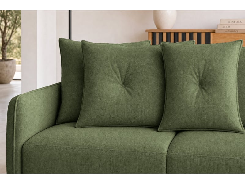 Bandol - canapé d'angle convertible tissu lisse 3 places vert - Conforama E