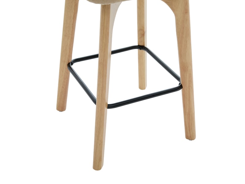 Lot de 2 tabourets de bar pivotants 360° 51x44x96 cm – kaki – dossier en rotin et assise en chenille confortable - Conforama E
