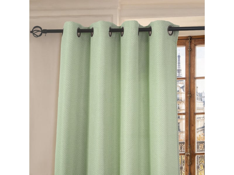  Lot de 2 rideaux à œillets 140 x 240 cm victoria fils teints jacquard  - Conforama D