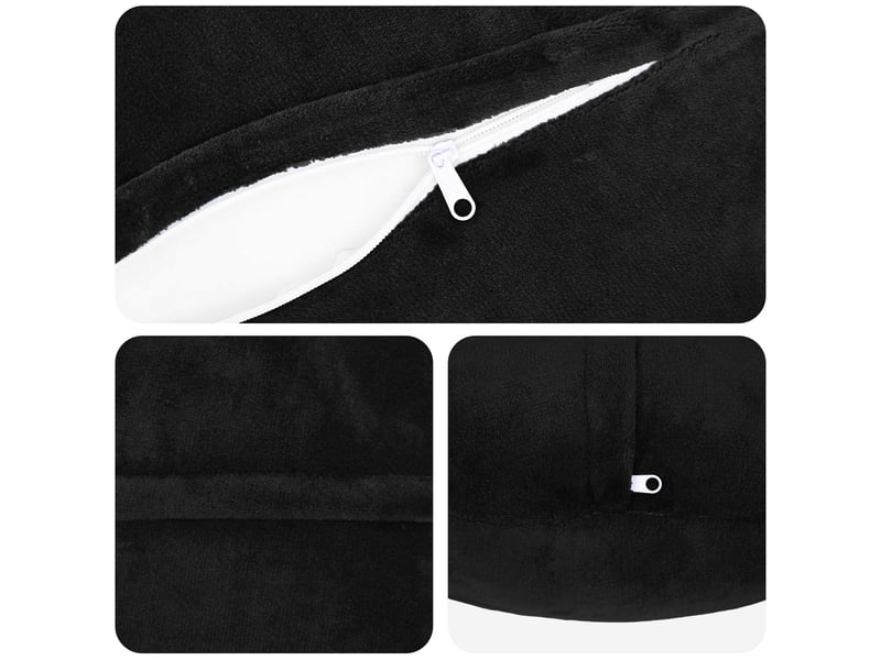  Lot de 6 housses de coussin heerlen noir ø 60 cm flanelle cf49937  - Conforama D