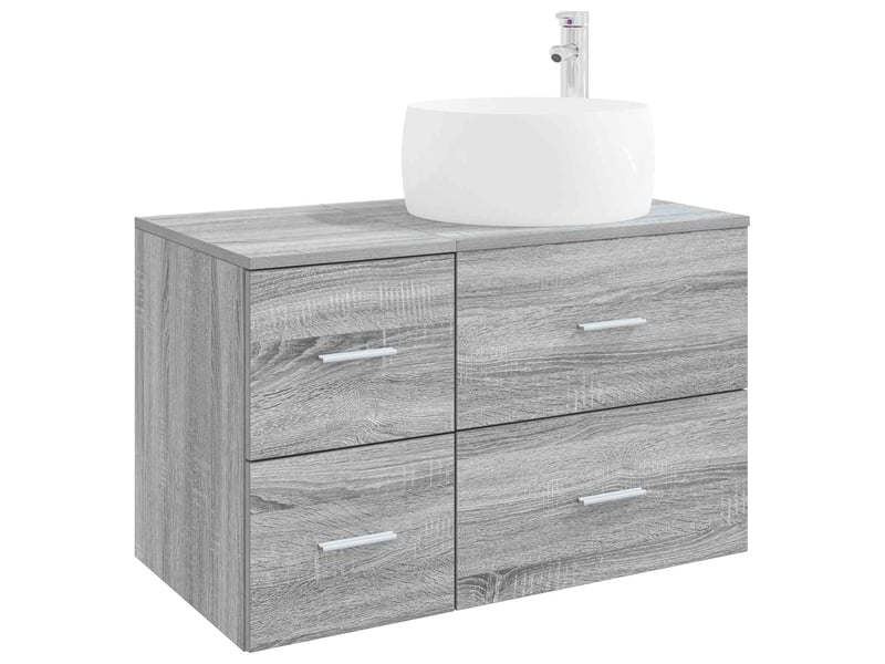  Ensemble de mobilier de salle de bain 2 pc sonoma gris cf64189  - Conforama A