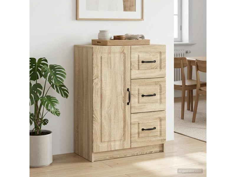  Buffet - bahut - meuble de rangement chêne sonoma 66 x 34,5 x 87 cm bois d'ingénierie  - Conforama B