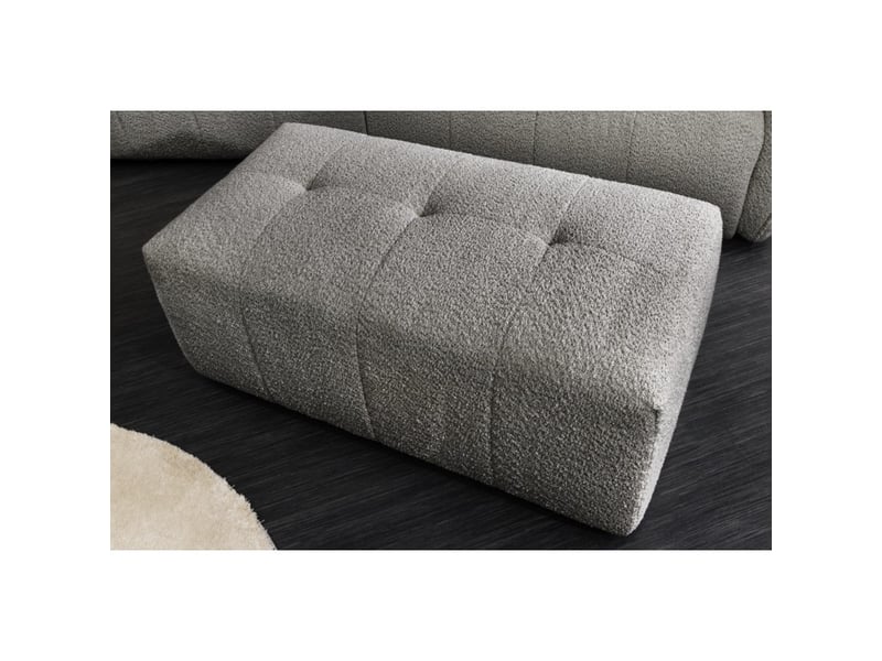  Pouf imperia gris capitonné – pouf classique en tissu bouclette  - Conforama E