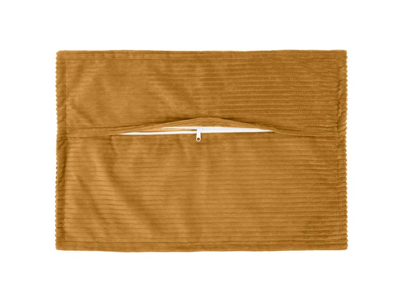  Lot de 2 housses de coussin houten jaune 30 x 50 cm velours côtelé cf49333  - Conforama C