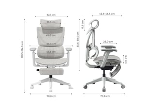 Chaise de bureau <strong>VIVRYN</strong> <strong></strong> avec assise réglable en hauteur