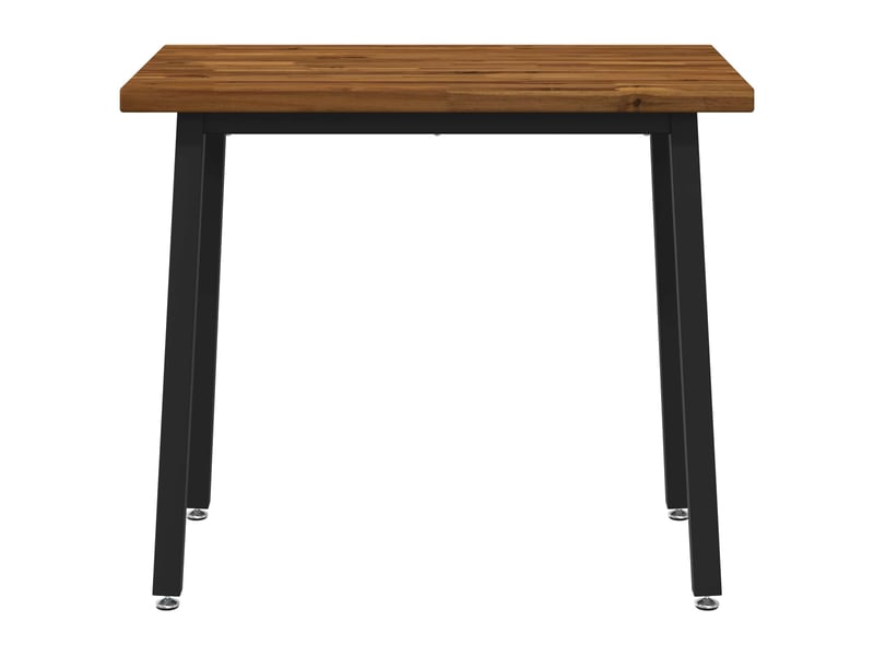 Table à manger moderne 110x55x75 cm bois d'acacia massif naturel et noir shl39820 - Conforama D