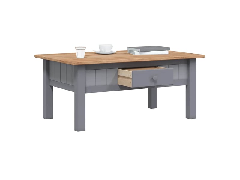  Table basse - table de salon - table à thé gris 100x60x43,5 cm pin massif assortiment panama  - Conforama D