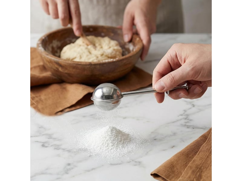  Saupoudreuse sucre glace et cacao en acier inoxydable 304 - tamis farine à une main avec manche à ressort - saupoudreuse à épousseter pour pâtisserie CSTY-0010101TY - Conforama C
