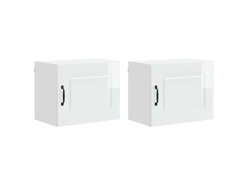 Meuble mural de cuisine | armoire de cuisine 2 pcs blanc brillant shl7836 - Conforama A