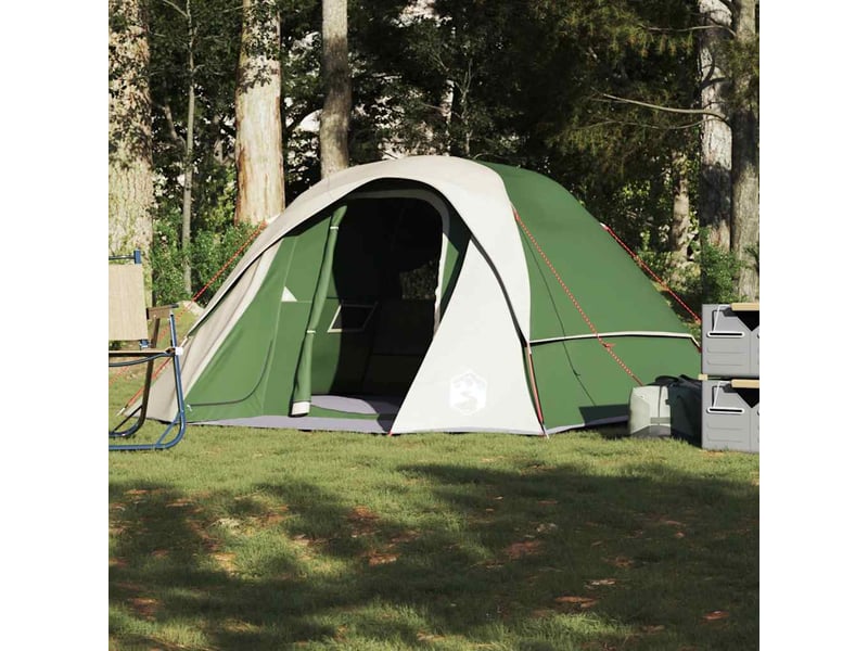  Tente de camping, tente de cabine familiale 6 personnes vert imperméable shl19254  - Conforama D