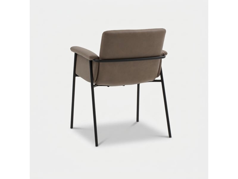  Lot de 4 chaises de salle à manger en simili cuir valeria - marron  - Conforama C