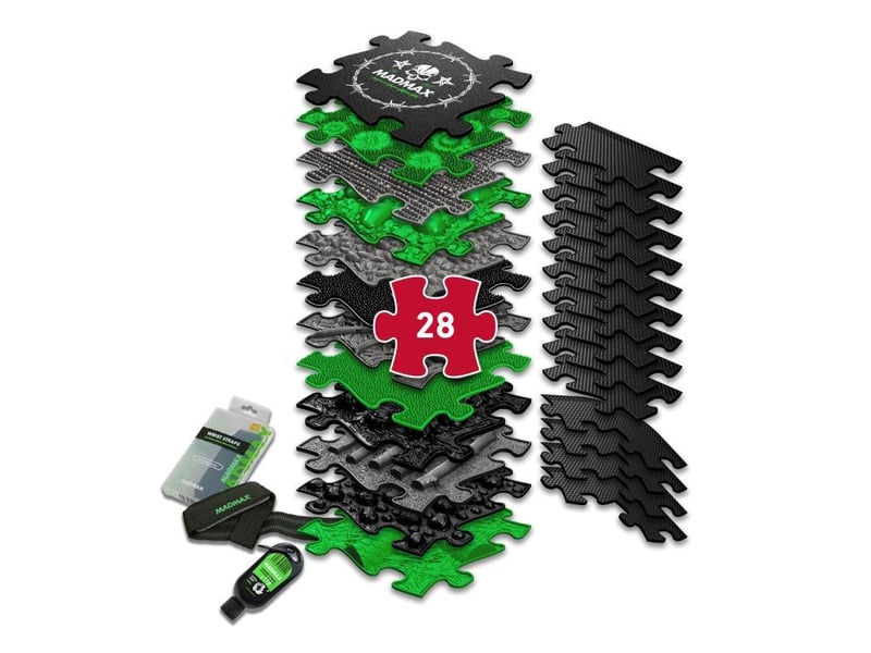  Tapis sensoriel muffik ensemble gym - 28 pièces, graphite, vert, noir MFK-116 - Conforama B