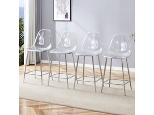 tabouret de bar  <strong>STILVORA</strong>  - transparent hauteur d'assise 65 cm vendu Par 4