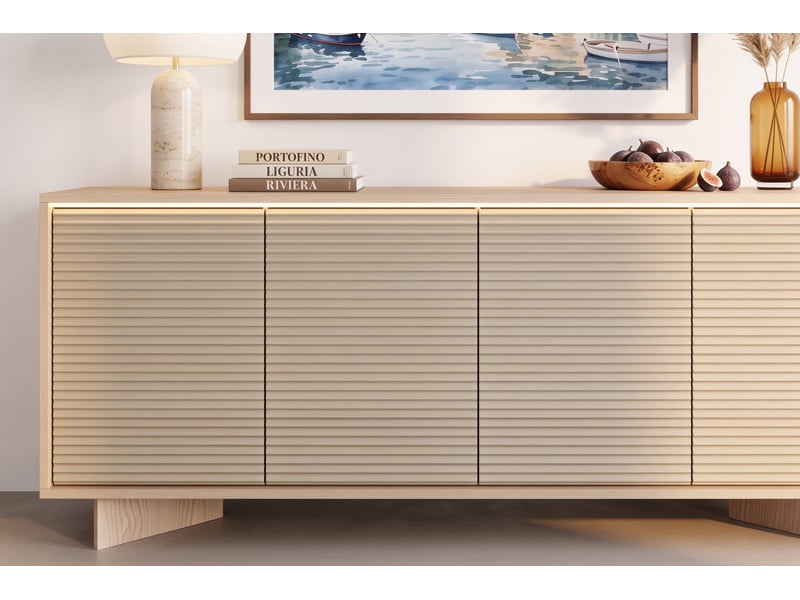  Gobi - buffet 204 cm melaminé beige  - Conforama E