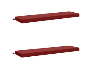 Lot de 2 coussins de banc, coussins d'assise soest 100 % polyester bordeaux cf57170