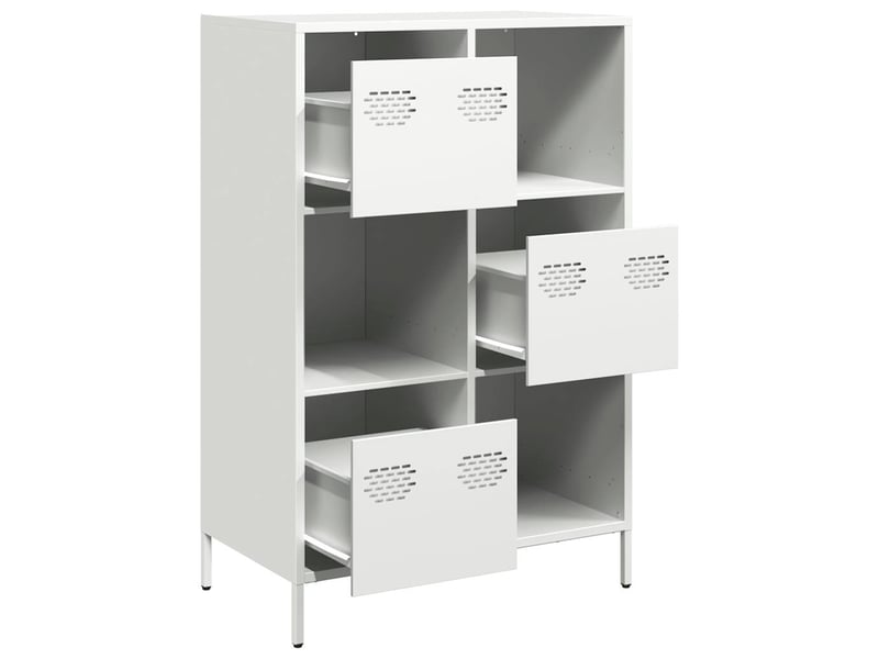  Buffet haut - bahut - meuble de rangement blanc 68x39x103,5 cm acier  - Conforama D